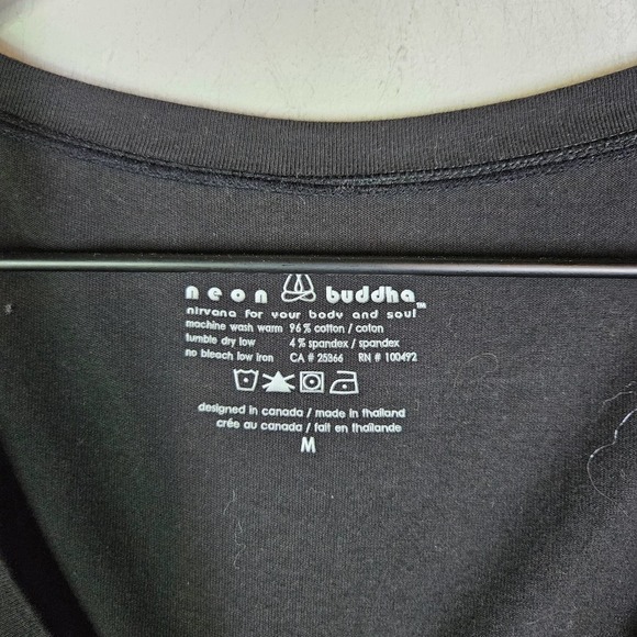 Neon Buddha Cinch Front Tunic Top M Black Long Sleeve‎ - Picture 6 of 7